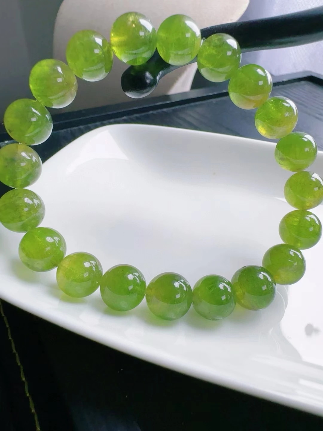 Natural Green Tourmaline Carved Clear Beads Bracelet 10mm Green Watermelon Tourmaline Women Men Jewelry AAAAAAA