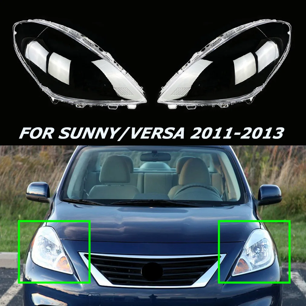 

Линза абажура лампы подходит для Sunny Versa 2011-2013, крышка фары, запасные части для автомобиля, прозрачный автомобильный корпус