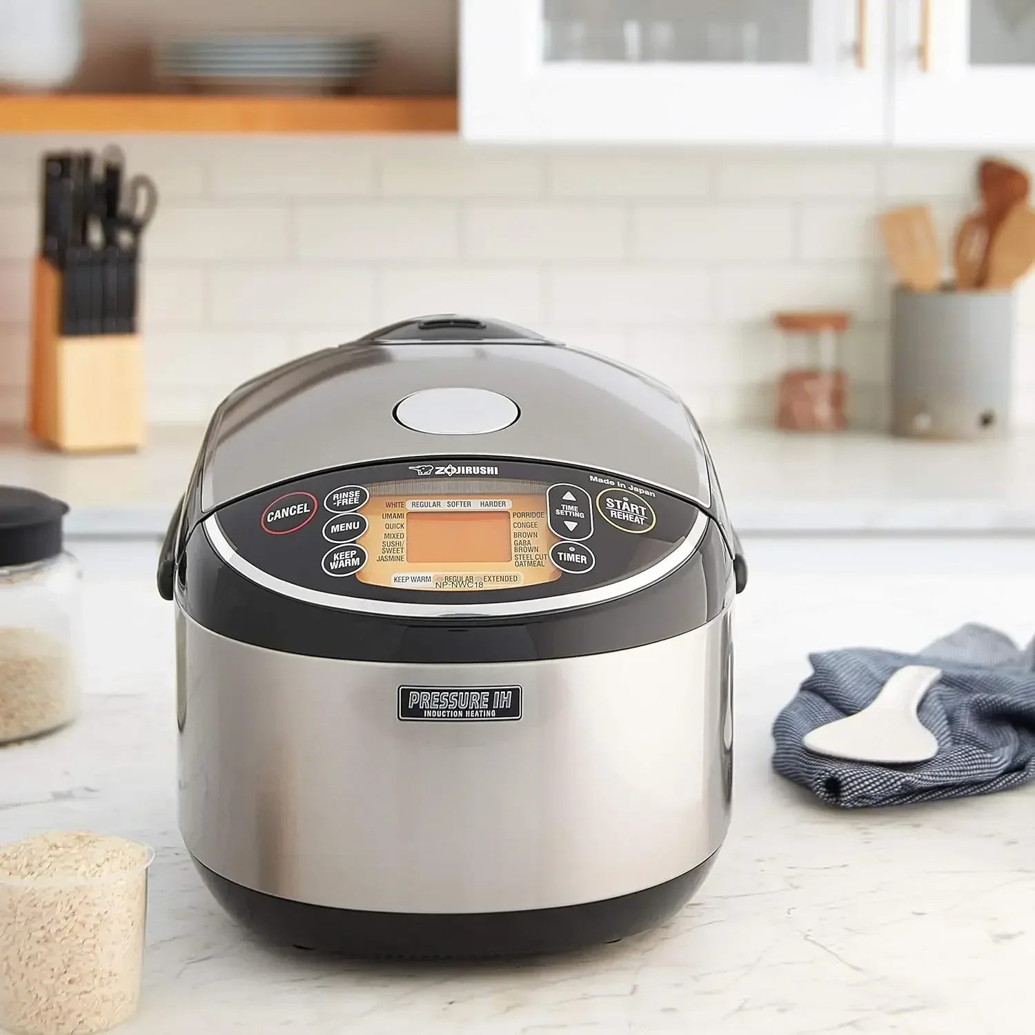 Zojirushi NP-NWC18 Pressure Induction Heating 10-Cup Rice Cooker and Warmer