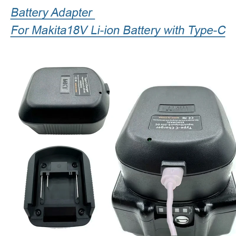 Adaptor baterai untuk Makita 14.4V 18V konverter baterai Li-ion untuk pengisi daya luar ruangan pengisi daya ponsel Bank daya tipe-c