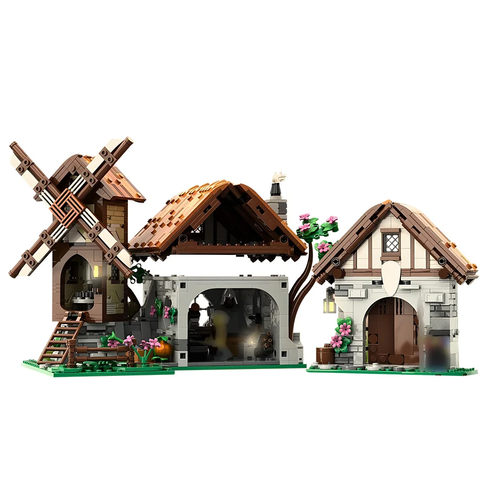 MOC średniowieczni kowboi Breeze klocki Model zima 21325 architektura Rohan kowboi dom cegły zabawki prezenty dla dzieci