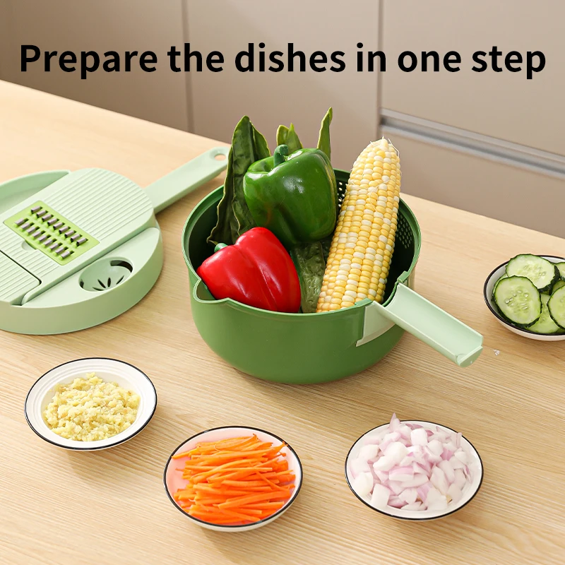 11In 1 Manual Vegetable Chopper Slicer Shredder Grater Kitchen Tool for Carrot Potato Radish Salad Preparation
