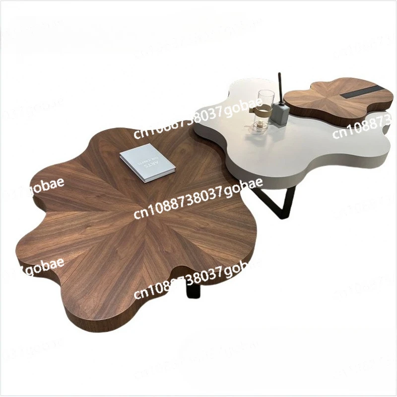 

Modern simple cream wind clouds solid wood coffee table Italian living room creative antique Internet celebrities