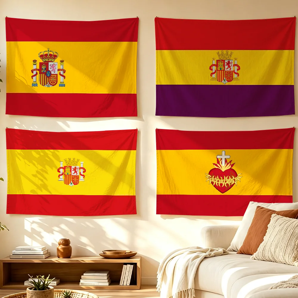 Spanien-Flagge Wandbehang Wandteppich Raumdekoration Ästhetisches Dekor für Schlafzimmer Werbebanner