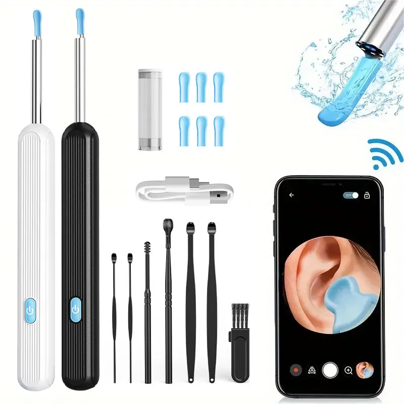 Oorreiniger met cameraset Oorstokken Otoscoop USB C Opladen Endoscoop Wax Removal Tool Earpick MIni Camera Oorreinigingsset