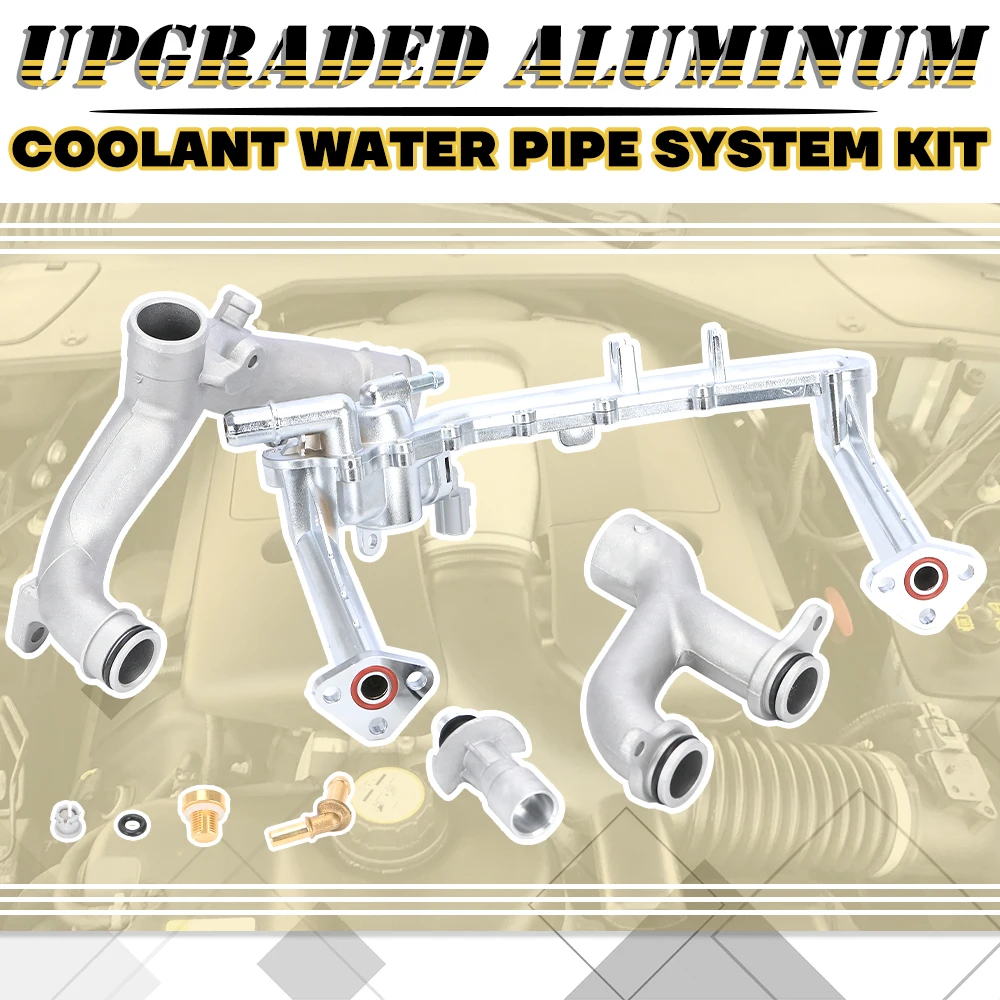 Upgraded Metal Coolant Water Pipe System Kit 3.0 for Jaguar XE XF XJ F-Pace F-Type LR010733 AJ813917