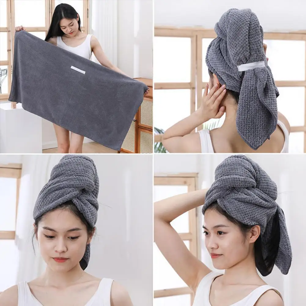 Hair Drying Towel Rapid Drying Towel Super Soft Extra Hair Towel Wrap Highly Absorbent Anti-frizz Fast Drying Elastic for Easy