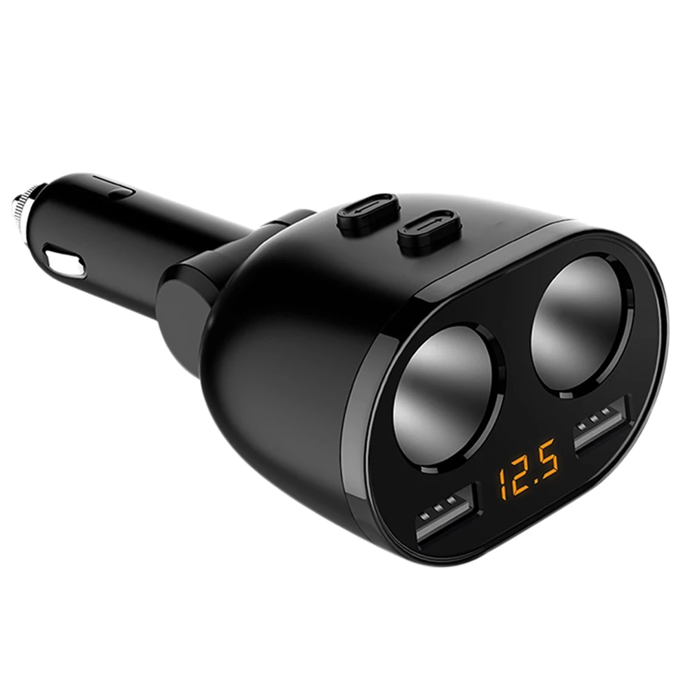 

Автомобильное зарядное устройство 3 в 1 с двумя USB-портами и цифровым дисплеем