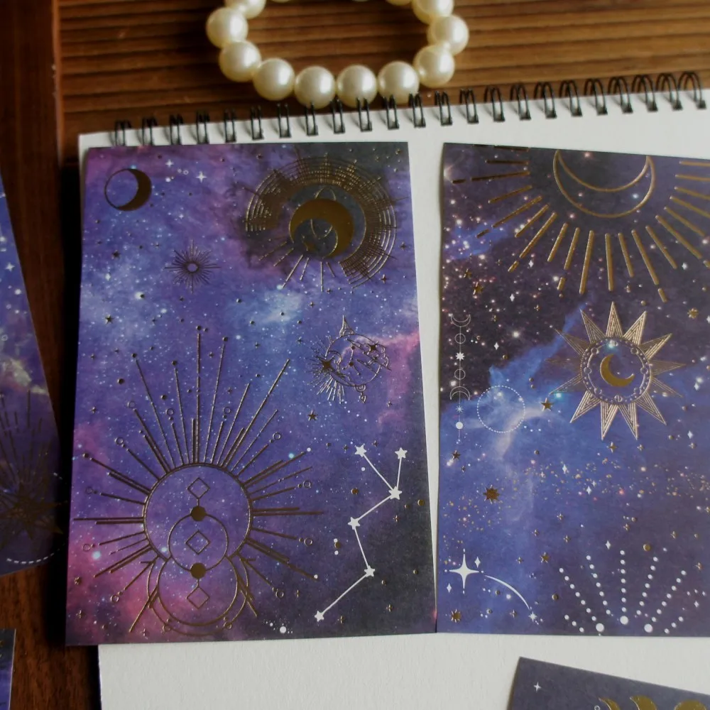 

15 Sheet Gold Mysterious Constellation Chart Background Craft Paper Design Gift Tag Gift Decoration Scrapbooking DIY