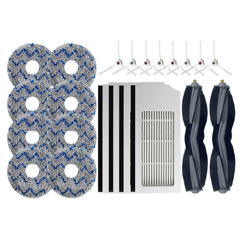 Abkr-para ecovacs deebot x1 omni t10 turbo/t10 aspirador de pó robô escova lateral principal filtro hepa mop pano substituição