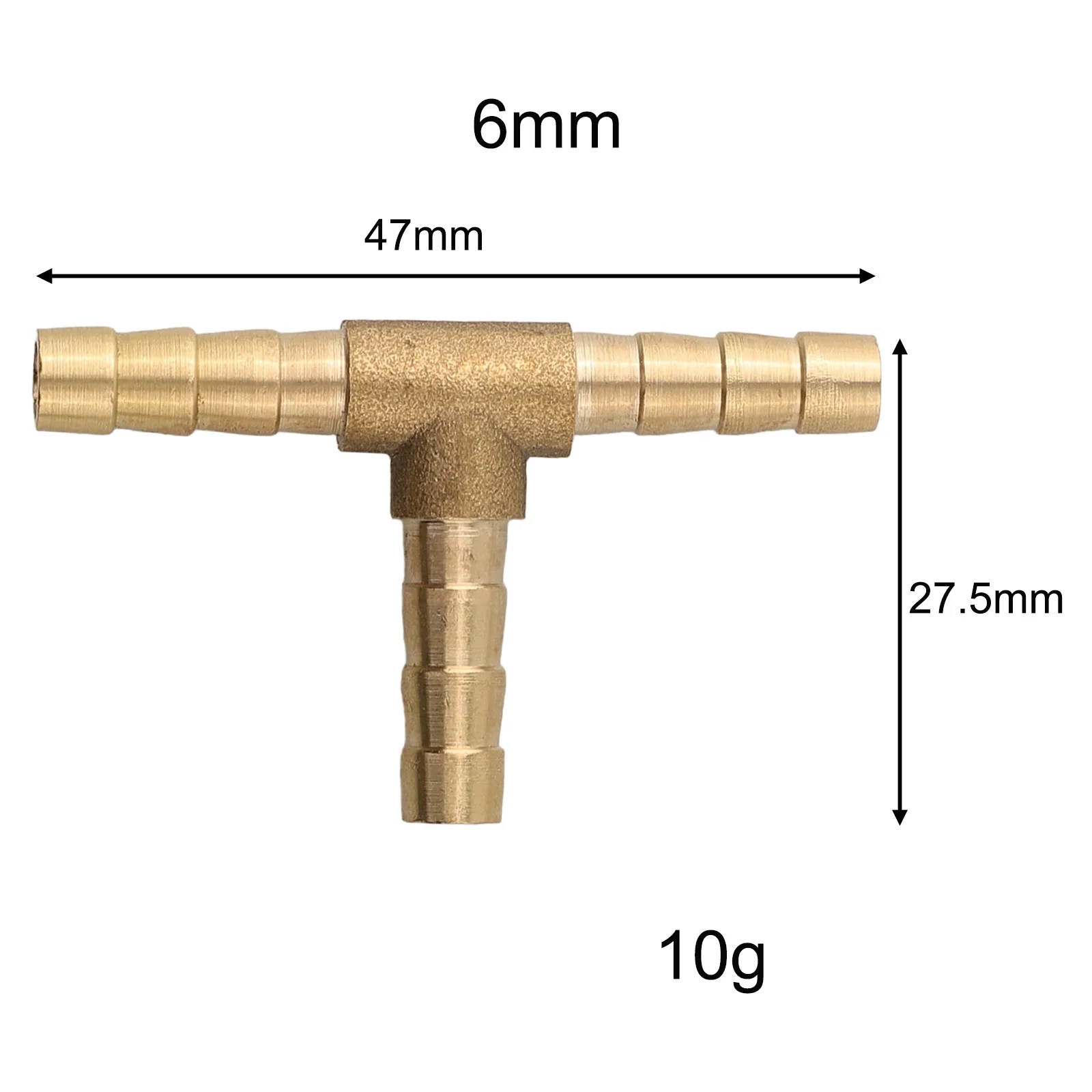 

Barbed T Splitter Fitting Brass 3 Way Barbed Splitter Fitting Tubing Hose Connector 6-6-6mm/8-8-8mm Air Compressors Parts