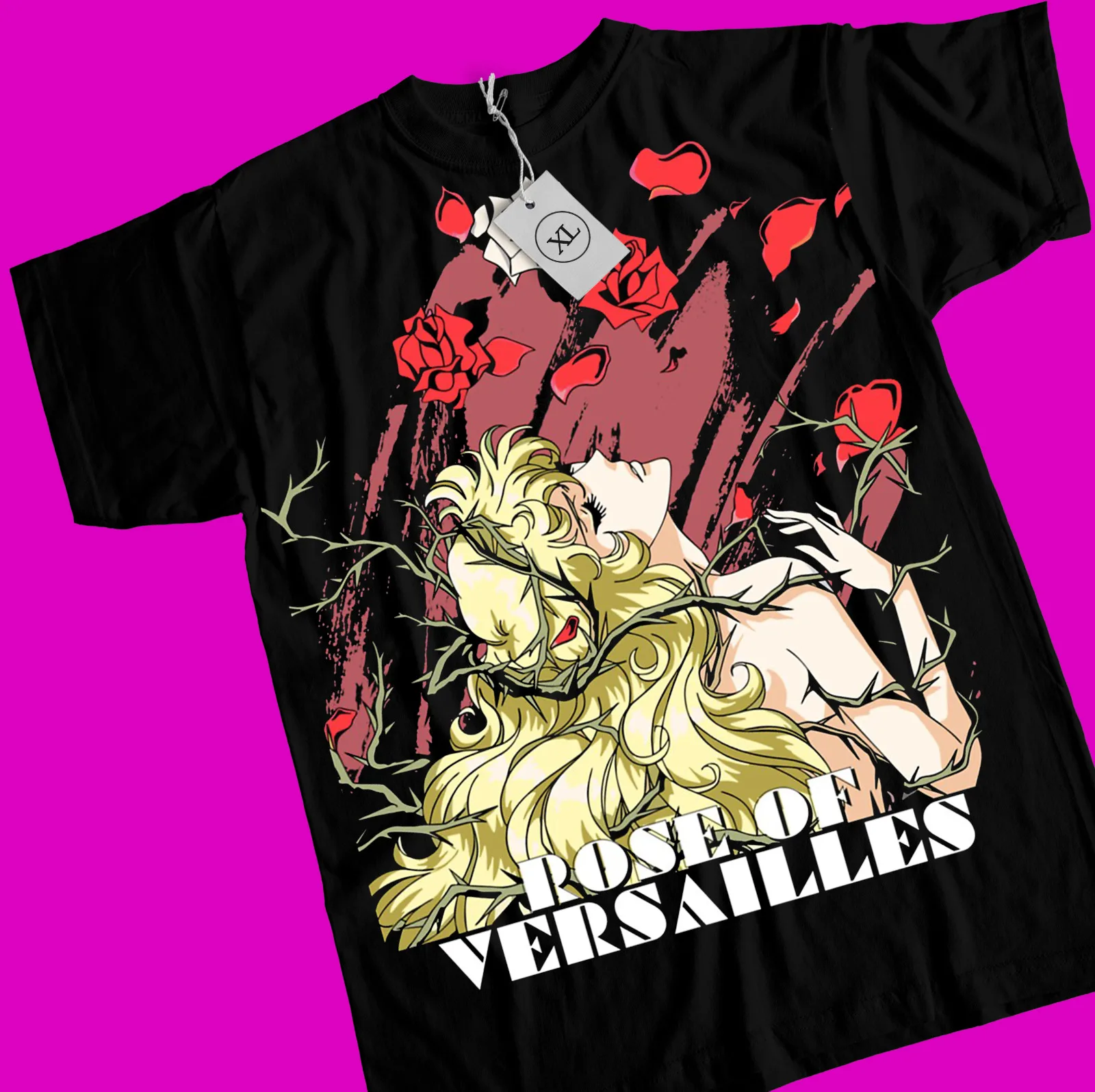 T-Shirt Unisex Rose of Versailles Lady Oscar Retro Anime, camicia Manga