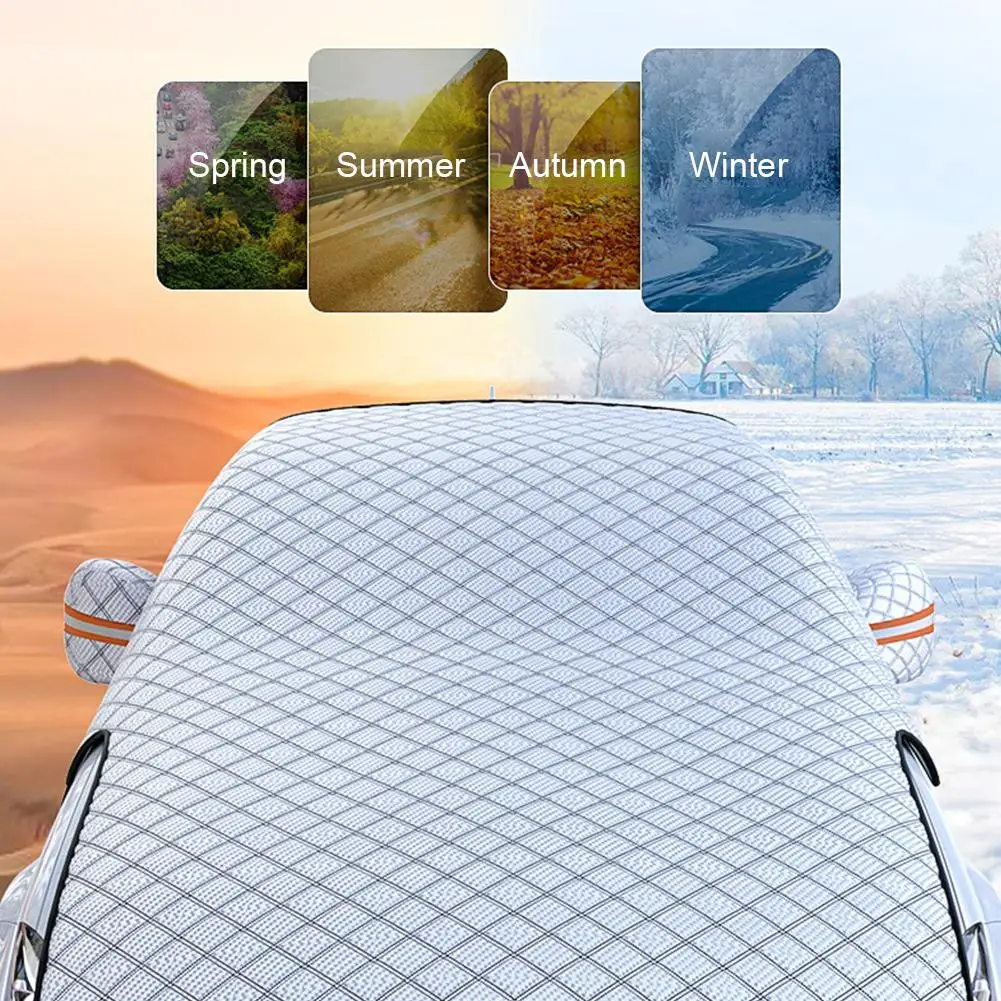 Car Snow Sunshade Sunblock Front Gear Snow In Windshield Protection Frost Thickened Front And Lengthened Wint A1I7