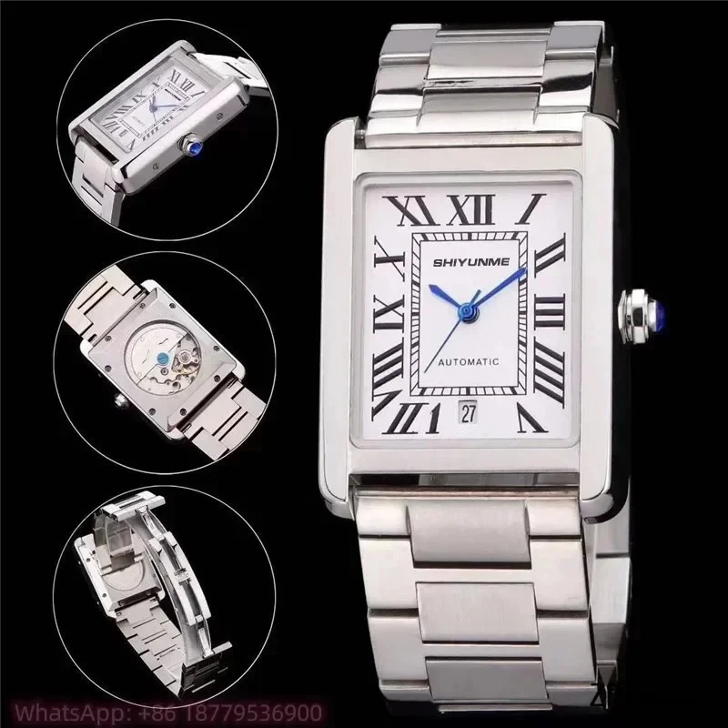 C2 904L 31×41mm メンズ自動巻き機械式スポーツウォッチ ステンレススチール ブラックレザー ガラスウォッチ