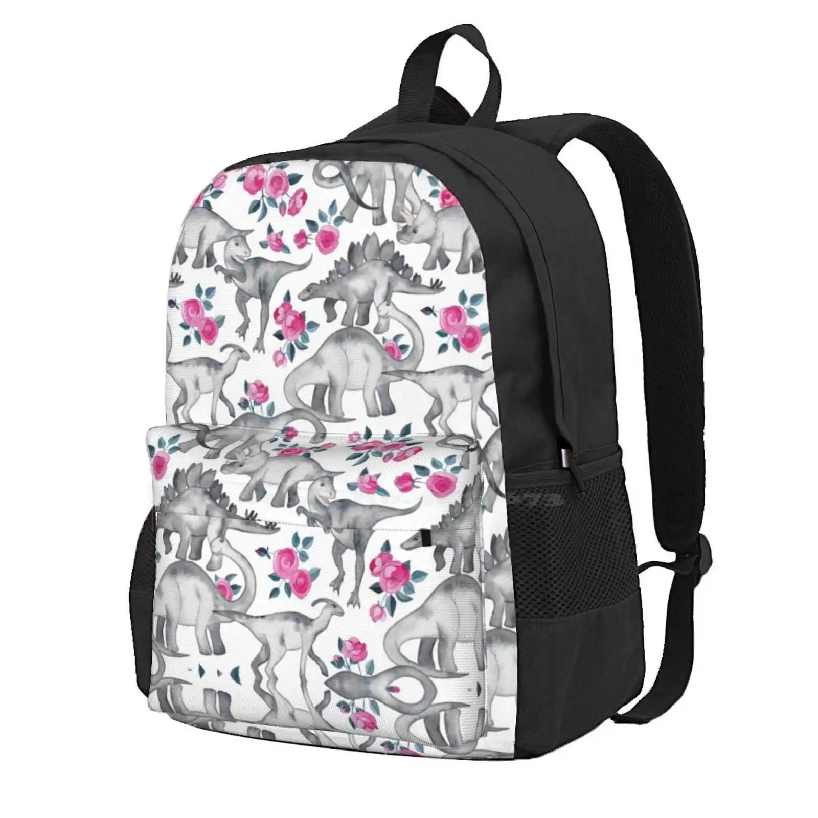 Sac à Dos à Motif de Dinosaures et Poubelles, Cartable Tendance, Interconnexion, Mignon, Blanc, T Rex, Rose, Offre Spéciale
