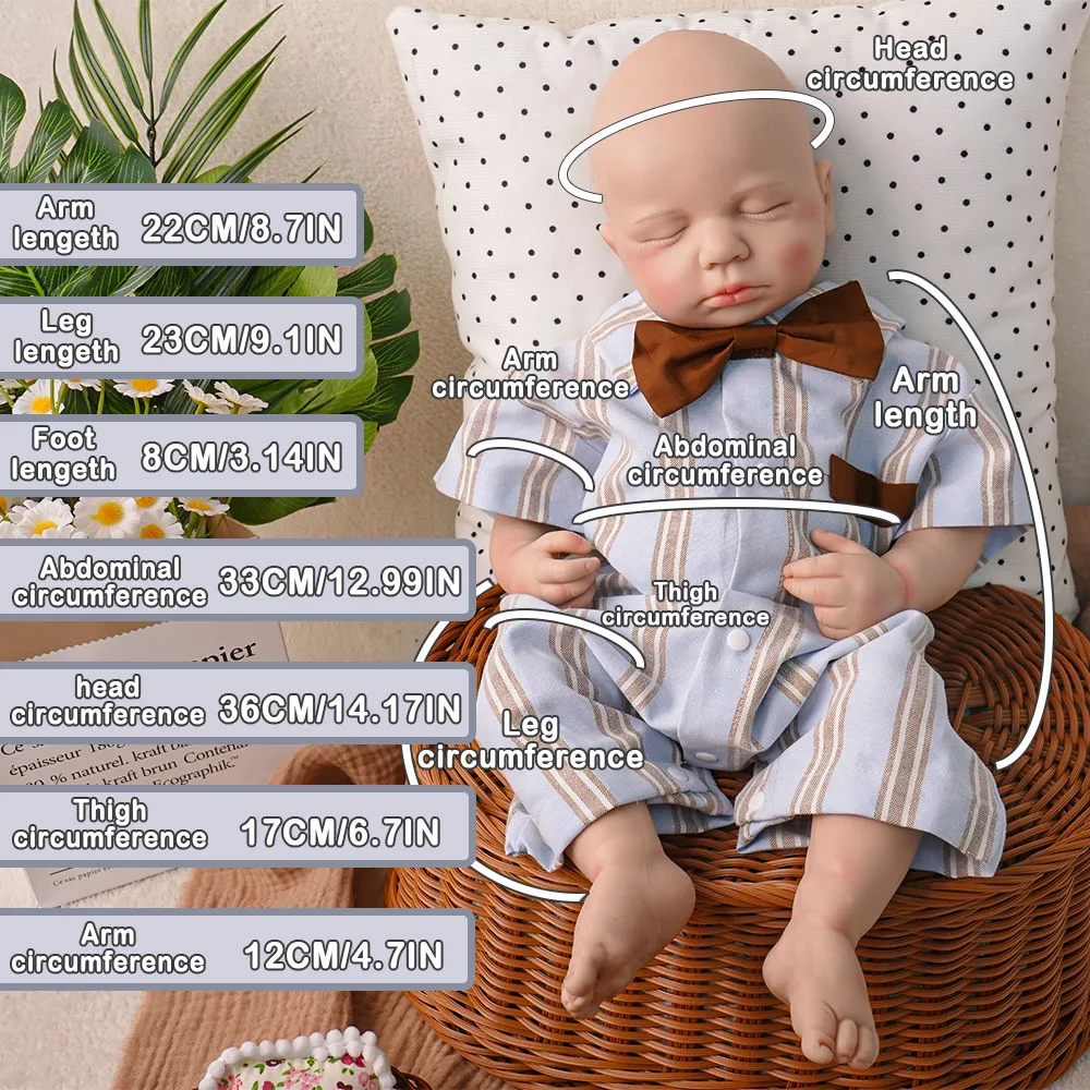 

49cm,3.05 Kg 100% Pure Silicone Reborn Doll Material With No Chemicals, Soft Touch, Cute Baby Boy Reborn Doll【 Super Simulated Newborn 】