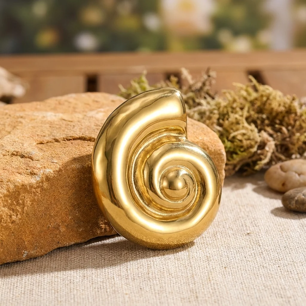 Fashion Stainless Steel Snail Shell Brooches for Women Unisex Animal Pins Event Party Backpack Decoration Clothes Accessories
