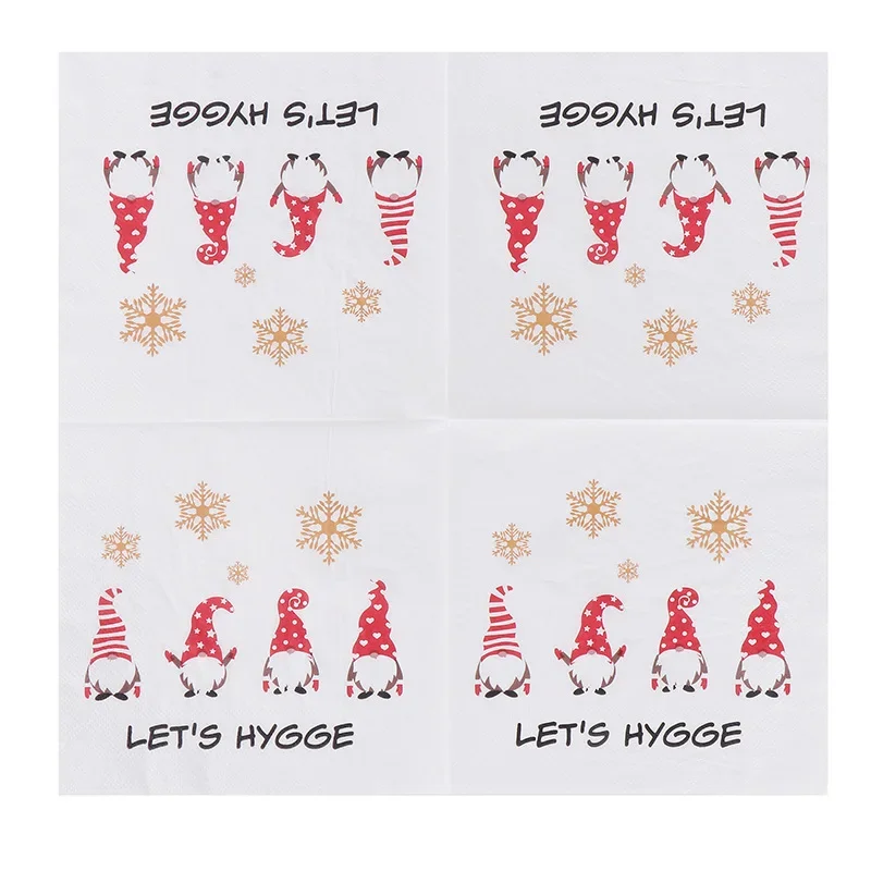 10/20pcs 2Ply Painted Christmas series ambient paper Disposable printed napkins Party paper towels wholesale Square paper towels