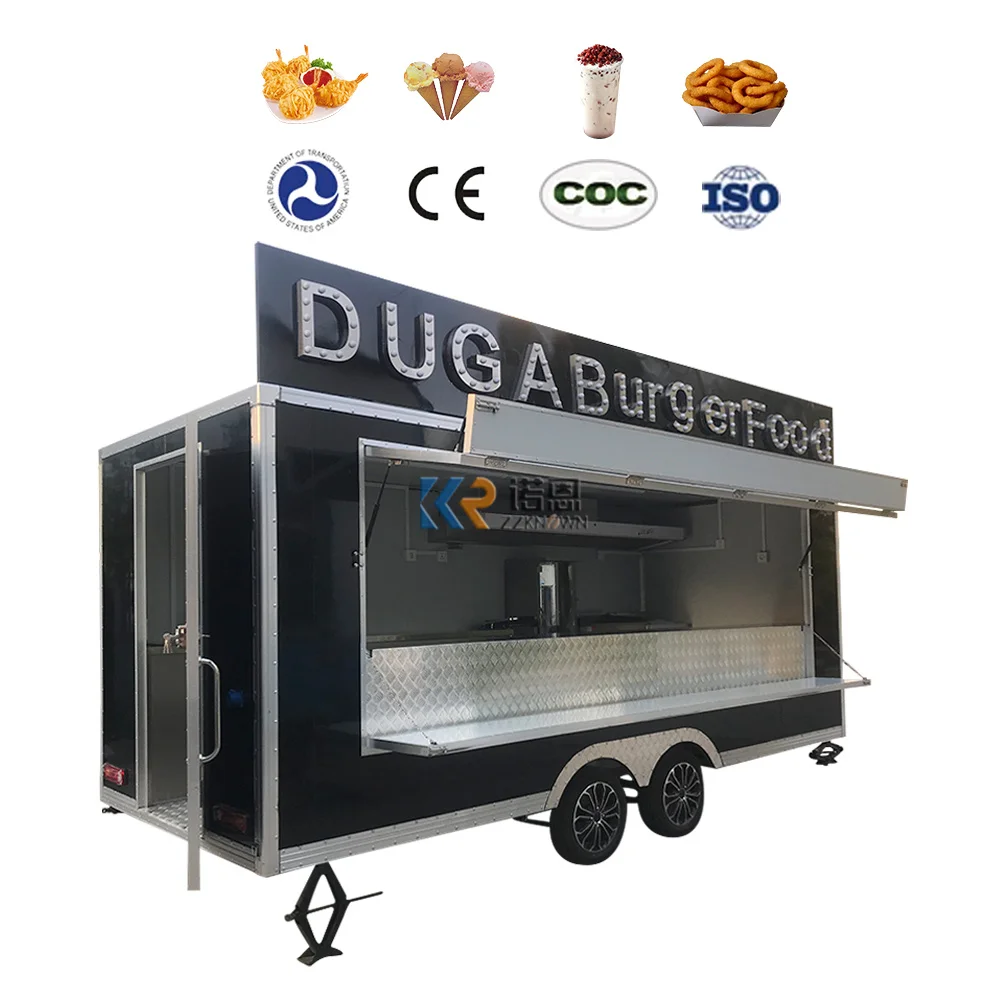 2024 Small Street Fiberglass Mobile Coffee Ice Cream Fast Food Carts and Food Trailers Hotel Snack Food Truck for Sale in USA