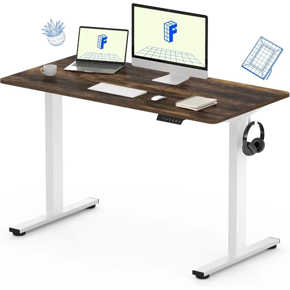 Standing Desk Solid One-Piece Desktop Height Adjustable Desks, Electric Sit Stand Up Desk Home Office table