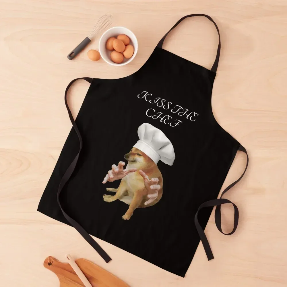 

Kiss Chef Cheems Apron Women Kitchen Cooking Clothes Apron