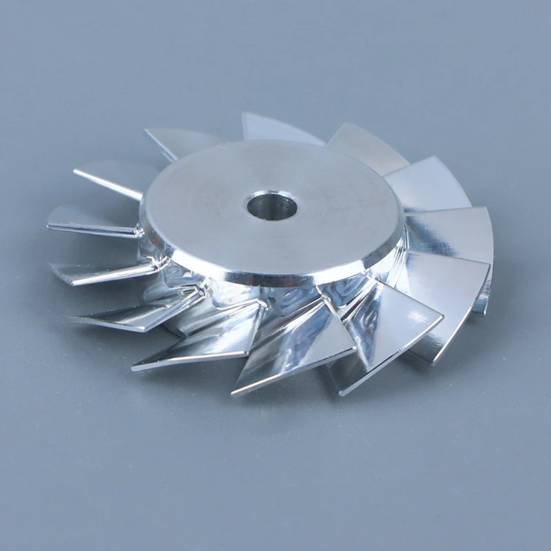 1 buah mesin CNC impeler Aluminium presisi tinggi suku cadang pengering rambut 27mm impeler kipas kecepatan tinggi