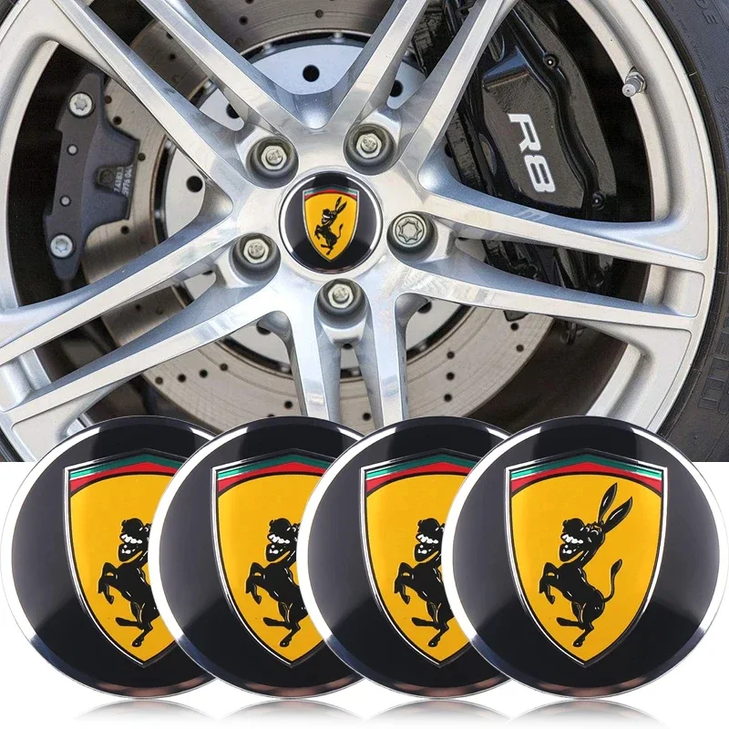 4PCS 56MM Funny Spoof Prank Donkey Car Wheel Center Cover Stickers Hub Cap Decal For AUDI BMW TOYOTA HONDA AUDI NISSAN KIA