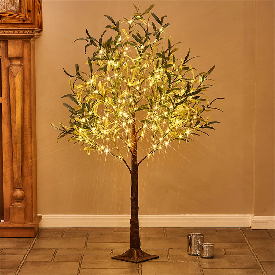 

Artificial Lighted Olive Tree 1.8M Tall Faux Silk Light Up Plant Trees USB Powered Fairy Lights for Home Bedroom Office Decor