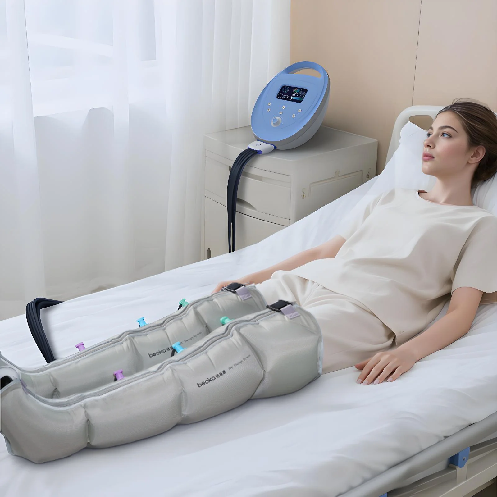 Beoka Leg Massager Heat and Compression air Compression Leg Massager Foot and Calf for Pain and Circulation