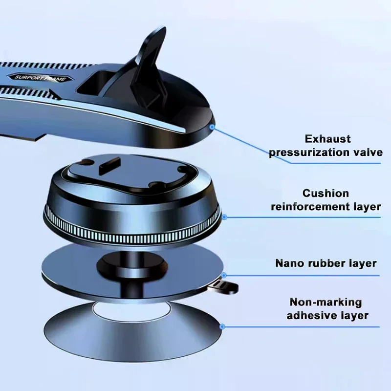 Phone Holder Stand Dashboard Mount 360° Rotatable Gravity Smartphone Holder With Extension Rod Bracket GPS Support