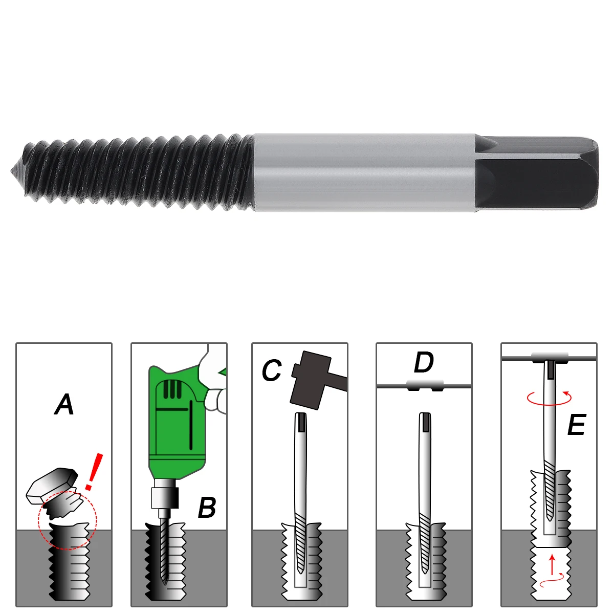 5 pz/set danneggiato vite rotto estrattore Easy Out Set punte guida rotto danneggiato bullone di rimozione