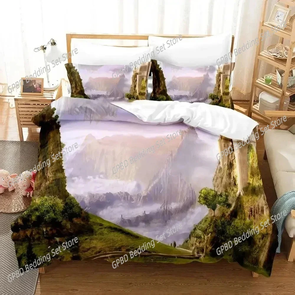 

Science Fiction Enchanted Castle Comfortable Duvet Quilt Cover Pillowcase Bedding Set Children Bedroom Decoration Home Textile