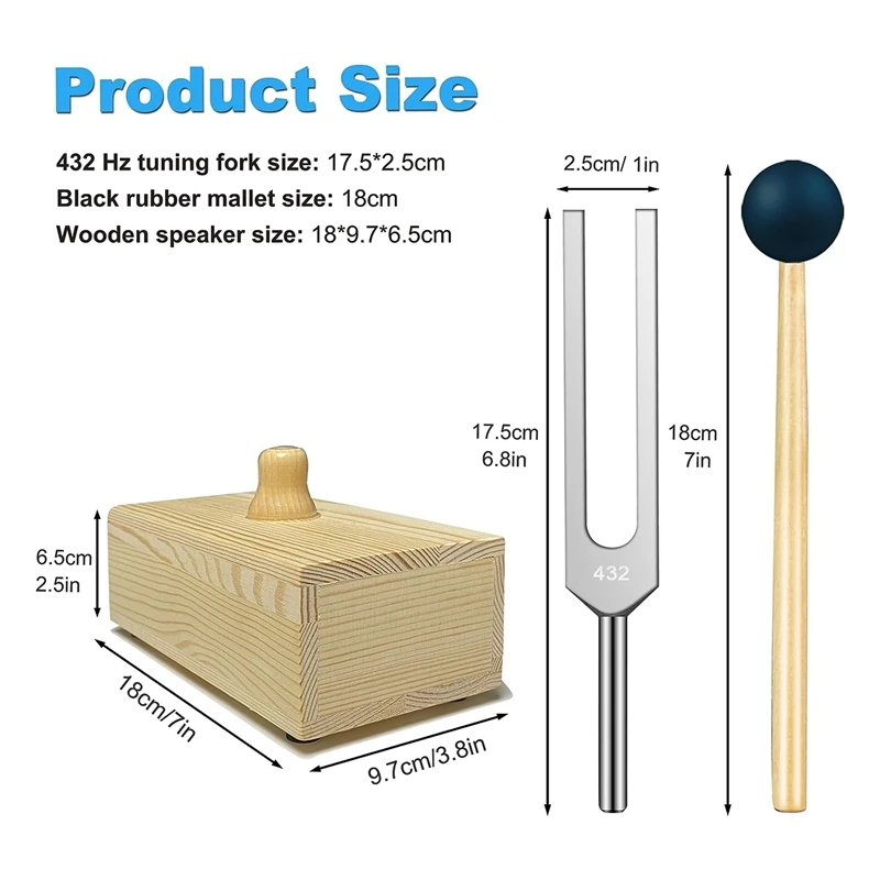 Imagem -04 - Tuning Fork com Caixa de Ressonância 432hz para Cura Sonora Testes Auditivos Meditação