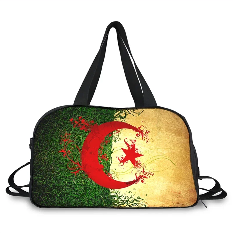 Algeria Flag 3D printing fashion trend portable large capacity multi-function messenger bag travel bag