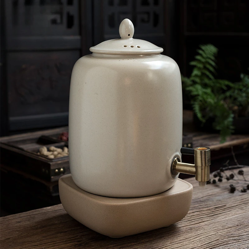 

Household Tea Storage Tank Large Capacity Ceramic Tea Pot Large with Faucet Water Purification Tank Drinking Machine