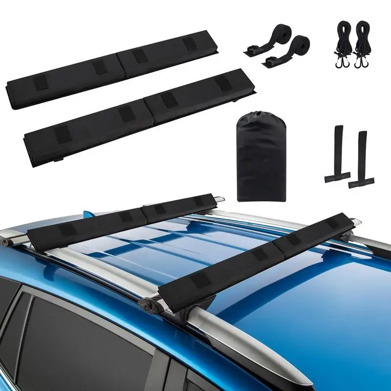 Car Roof Rack Anti-Vibration Luggage Rack Mat Vehicle Crossbar Pad For Kayak Surfboard SUPs Canoe Fits Cars And SUVs Include