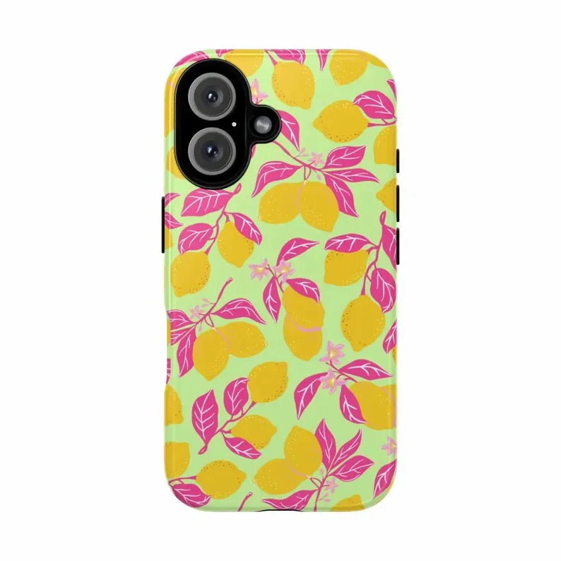 

Two Lemons Luxury Design Phone Case for iPhone 17 16 15 14 13 12 11 7 8 Air Pro Max Plus Luxury Double-layer Back Cover