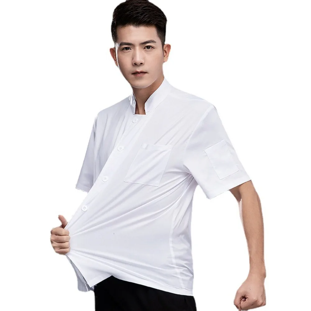 Chef-werkkleding voor heren Korte mouwen Zomer Dunne stijl Ademend High-end Hotel Catering Achterkeuken Werkkleding