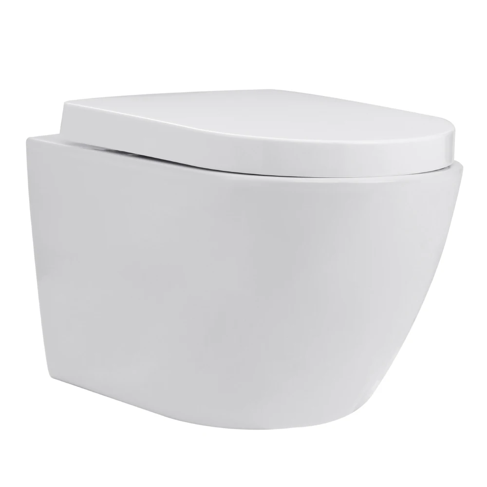 مرحاض ممدود مثبت على الحائط من فولتسيفي، 35 سم عرض × 54 سم عمق × 37 سم ارتفاع