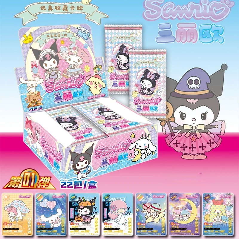 Sanrio Animation Game Peripheral Toys Sanrio Character Sweet Collection Card Kuromi HelloKitty MyMelody Compatible Figure