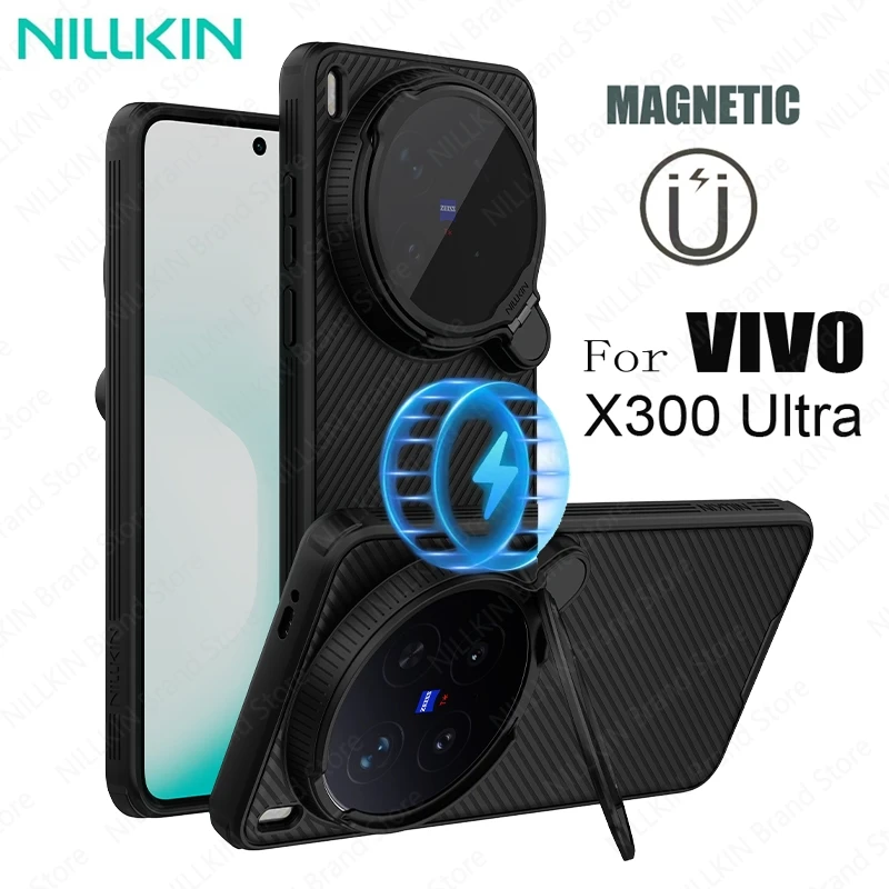 

NILLKIN For Vivo X300 Ultra MagSafe Case CamShield Prop Magnetic Case Shockproof Phone Holder Camera Cover For Vivo X300Ultra
