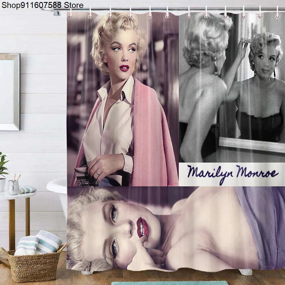 Marilyn Monroe zasłona prysznicowa wodoodporna kurtyna łazienkowa tkaniny zestawy prysznicowe Drop Shipping 1pc niestandardowe