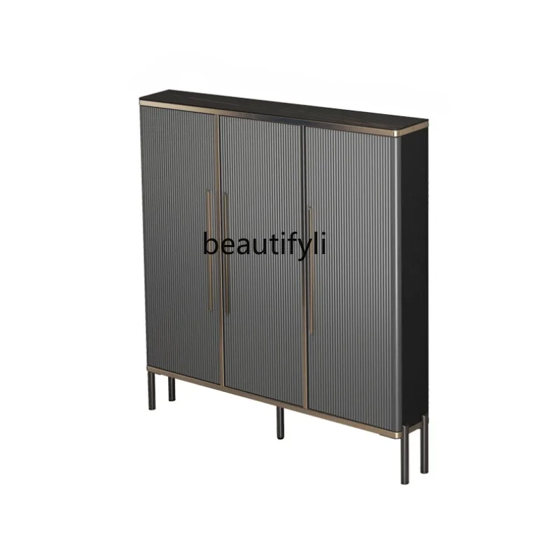 

Stone Plate Ultra-Thin Shoe Cabinet 15cm Modern Simple Solid Wood Home Doorway Entrance Cabinet Small Apartment Hall Cabinet