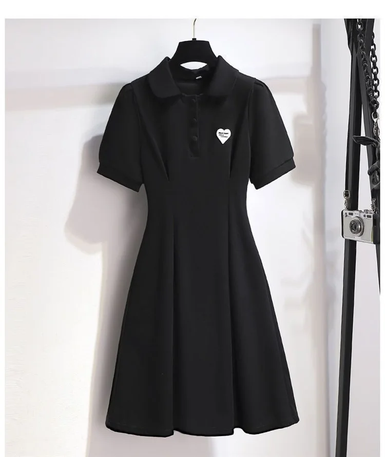 Slimfit ชุดเดรสเรียบง่ายสําหรับผู้หญิงสีทึบอเนกประสงค์ขนาดใหญ่ชุดเดรสทรงเอฤดูร้อนลําลองเสื้อยืดคุณภาพสูง