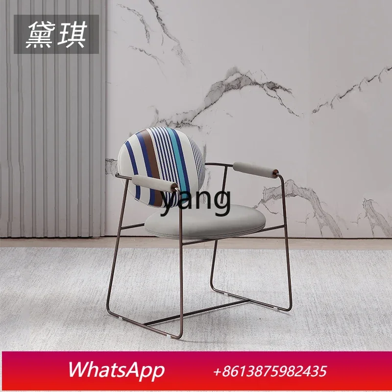 

LTT light luxury stainless steel living room dining chair tea table tea stool model room negotiation leisure chair
