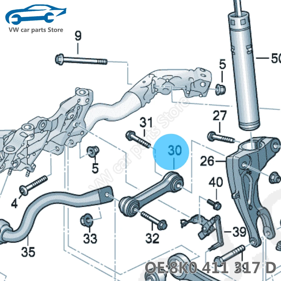 8K0411317D 2PCS Front Sway Bar Stabilizer Link Connect Rod L R For Audi A4 B8 Q5 A5 A4L A6LC7 A7 8K0 411 317 D