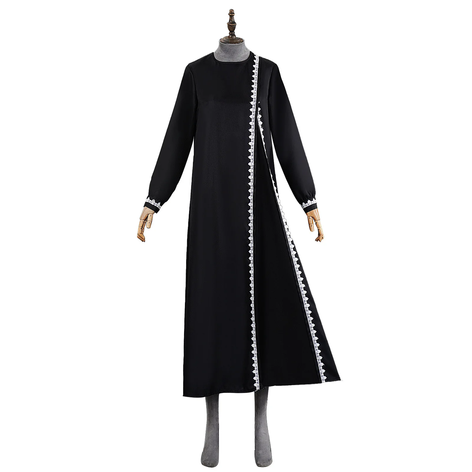 

Medieval retro performance costume cosplay costume Muslin robe retro priest costume long sleeved lace dress set