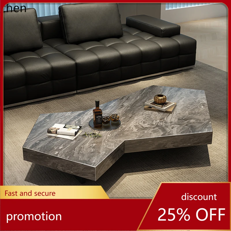 

ZML light luxury simple special-shaped rock slab coffee table size apartment Italian minimalist home high-end sense