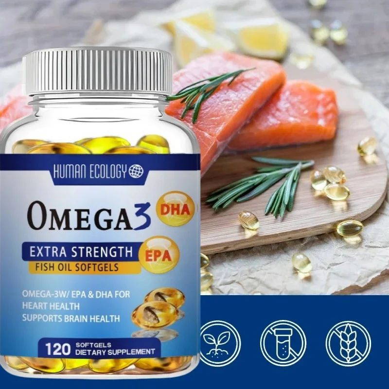 Omega-3 Fish Oil Rich In DHA and EPA, Improve Bad Mood, Relieve Stress, Strengthen The Brain, Improve Memory and Intelligence