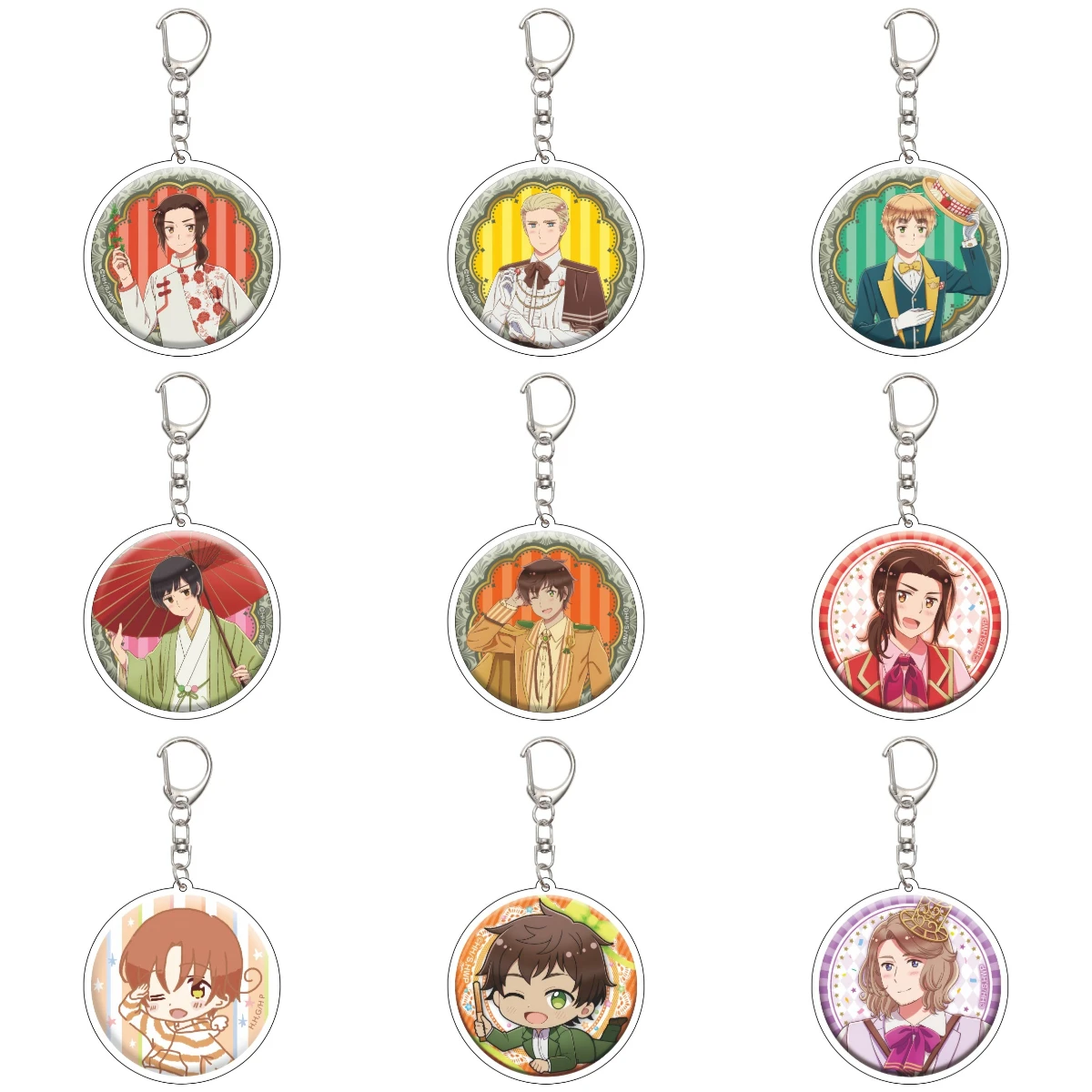 55MM Anime Hetalia: Axis Powers llavero Feliciano Vargas/Ludwig Beilschmidt llavero acrílico modelo placa regalos de navidad